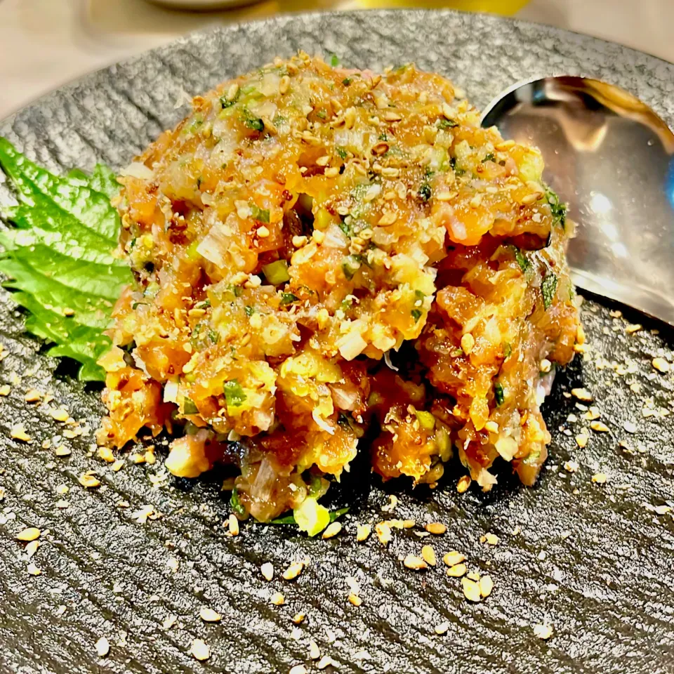 サーモンのなめろう|ぎんさん