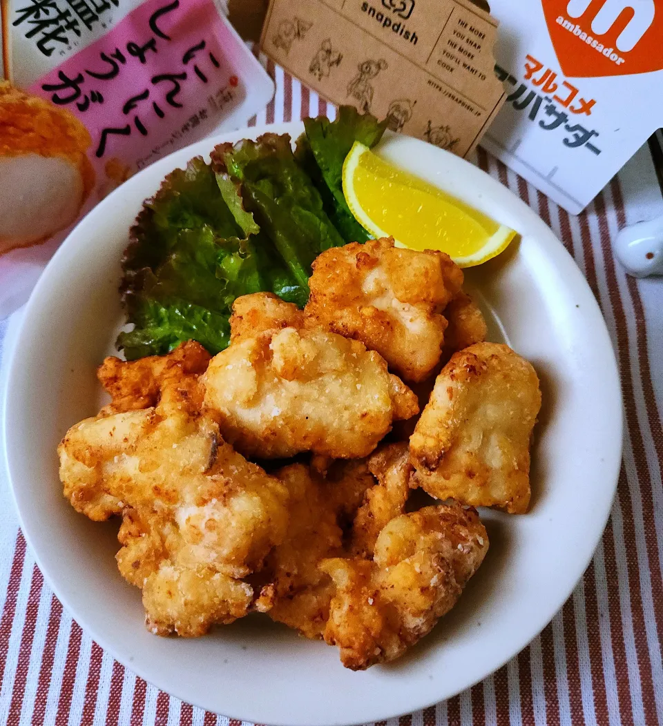 にんにくしょうが生塩糀で鶏むね肉のからあげ|ナオミさん