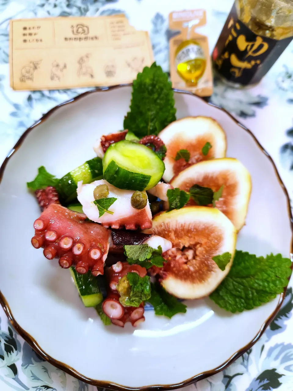 🔷蛸と胡瓜の柚子胡椒あえ無花果添え🔷|@きなこさん