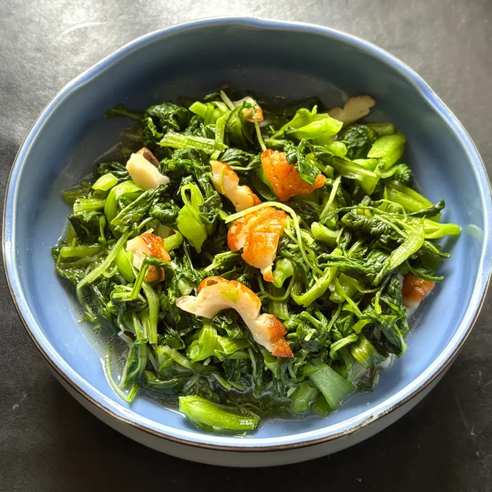 間引き水菜・チンゲンサイの炒め物|ひだまり農園さん