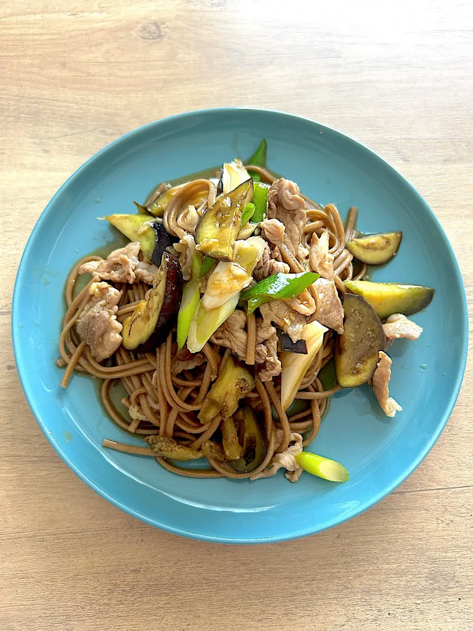 お家ランチ蕎麦パスタ和風仕立て|こたははさん