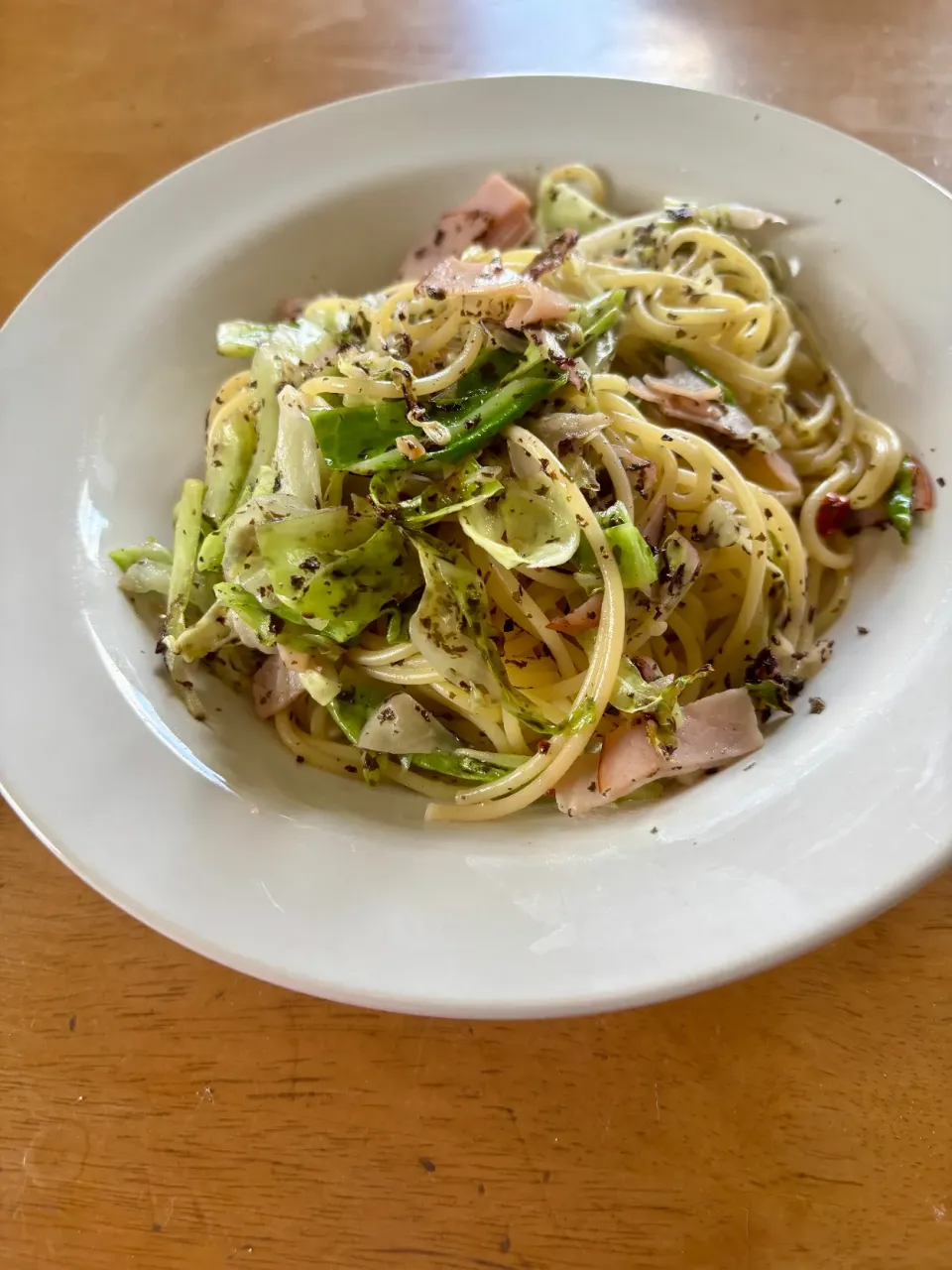 9/22のお昼ごはん~キャベツとゆかりのぺぺロンチーノ~|ゆかｕさん