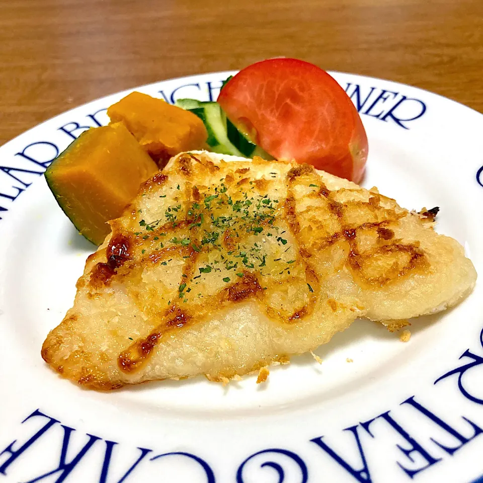 めんたいの味噌マヨパン粉焼き🍀栗かぼちゃ添え🎃|まいりさん
