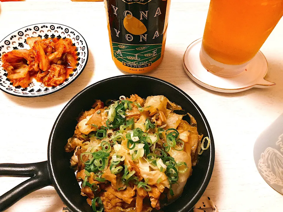 豚肉とキャベツときのこの味噌炒め🍄|gunlove❤さん