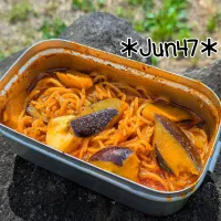 アヒージョ後のナス入りパスタ| jun47さん