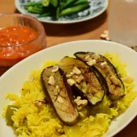 中東風炊き込みご飯の茄子のせトマトソース|うにんぱすさん