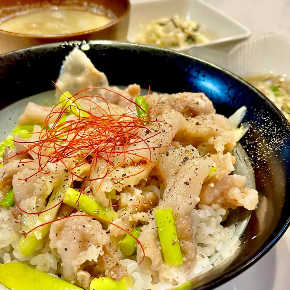 豚こまスタミナ丼。他。|ぎんさん