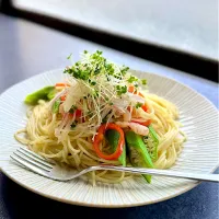 小海老と野菜の和風パスタ|富士子🍒🐰🍓さん