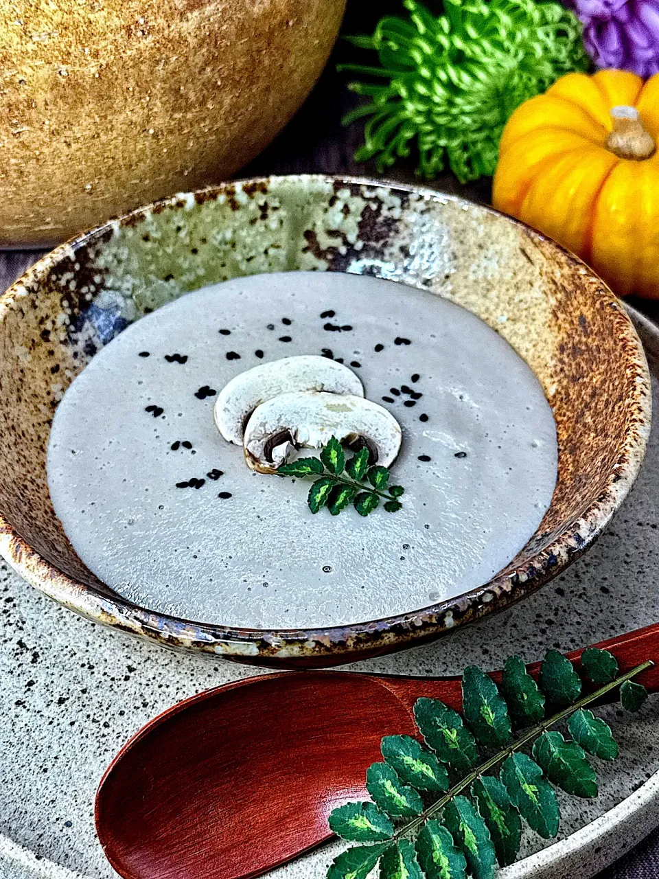 きのこのごまポタージュ 🍄‍🟫|鬼百合さん