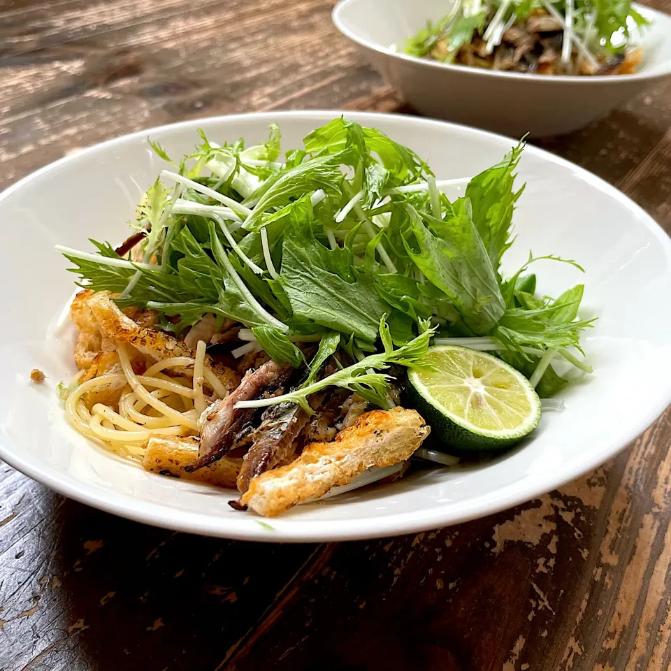 秋刀魚と油あげの和風パスタ|koji toyodaさん