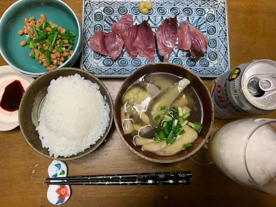 夕食　ヤイトカツオの刺身|ATさん