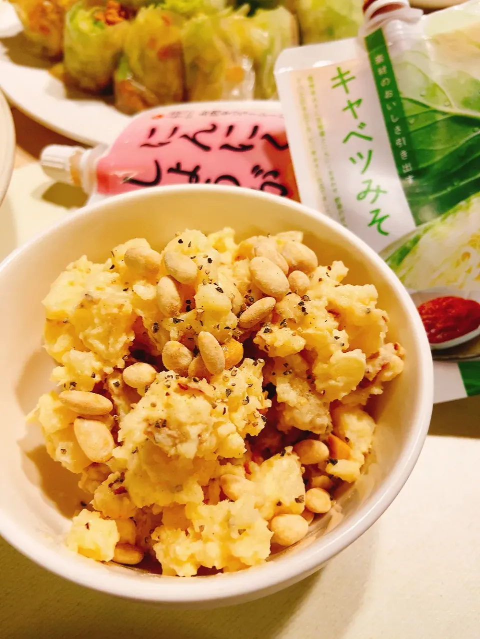 生塩糀みそポテサラじゃり豆トッピング|ももこさん