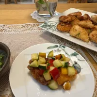 ムネ肉のパン粉大葉焼き