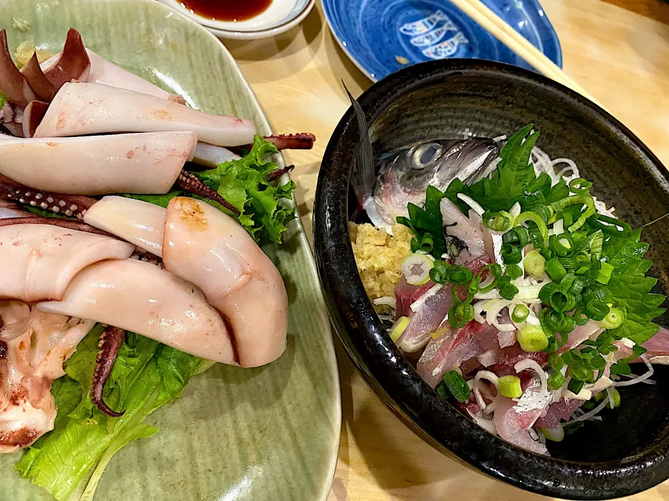 鯵たたき　イカ一夜干し|みーさん