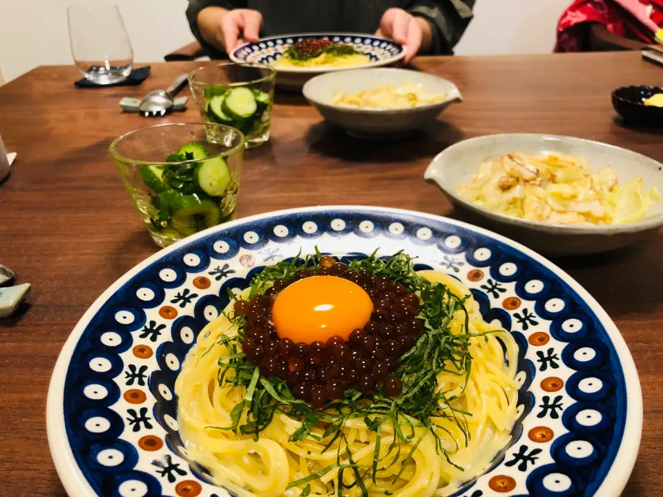 イクラのカルボナーラ|タロッカ主夫見習いさん