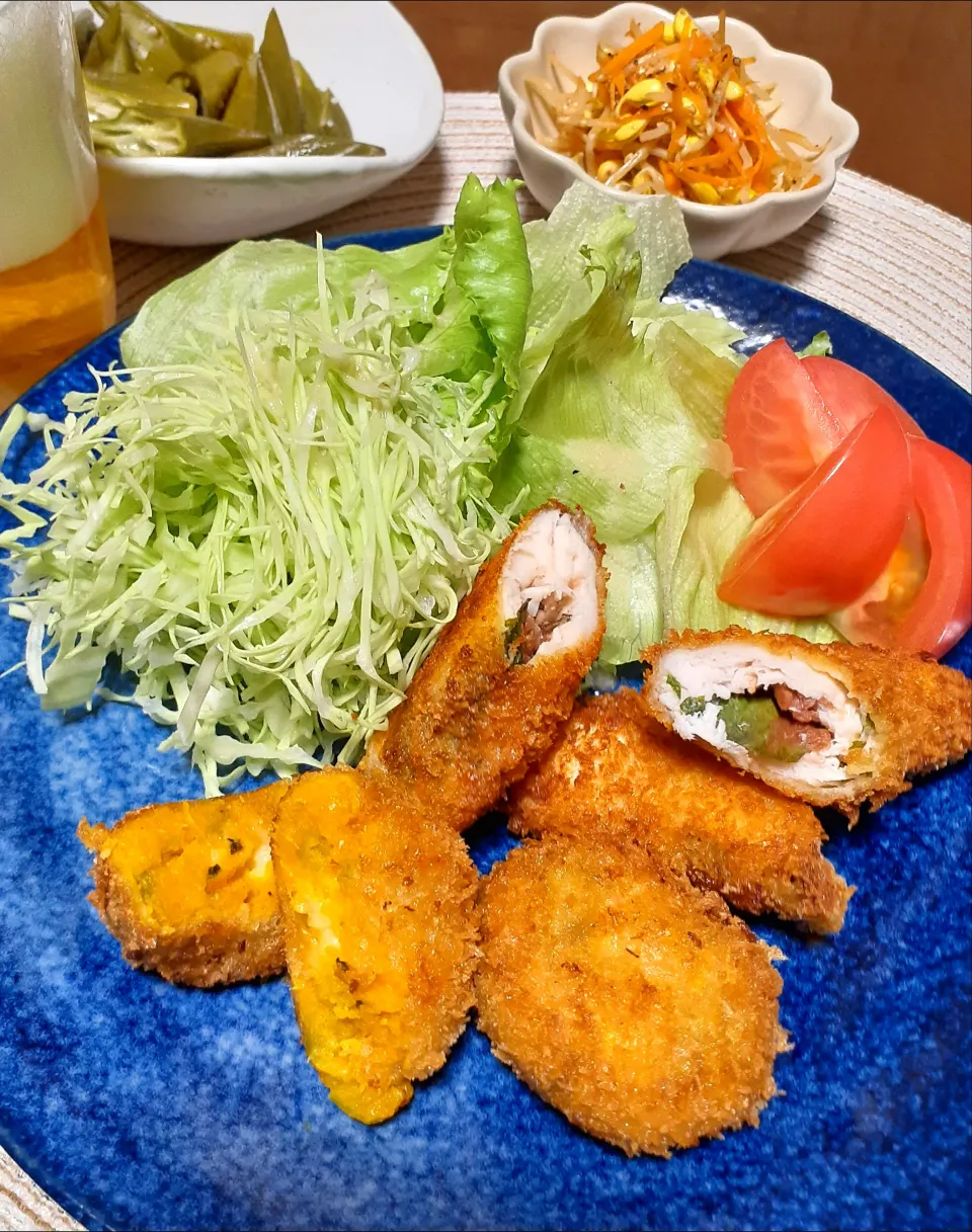 ささみの梅しそフライ　　　　　　　　　　　　　　　　　　　　　　　カボチャチーズコロッケ　　　　　　|びせんさん