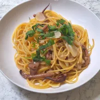 イカの沖漬けスパゲティ|あきねこさん