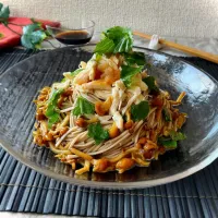 ささみときのこのおろし蕎麦