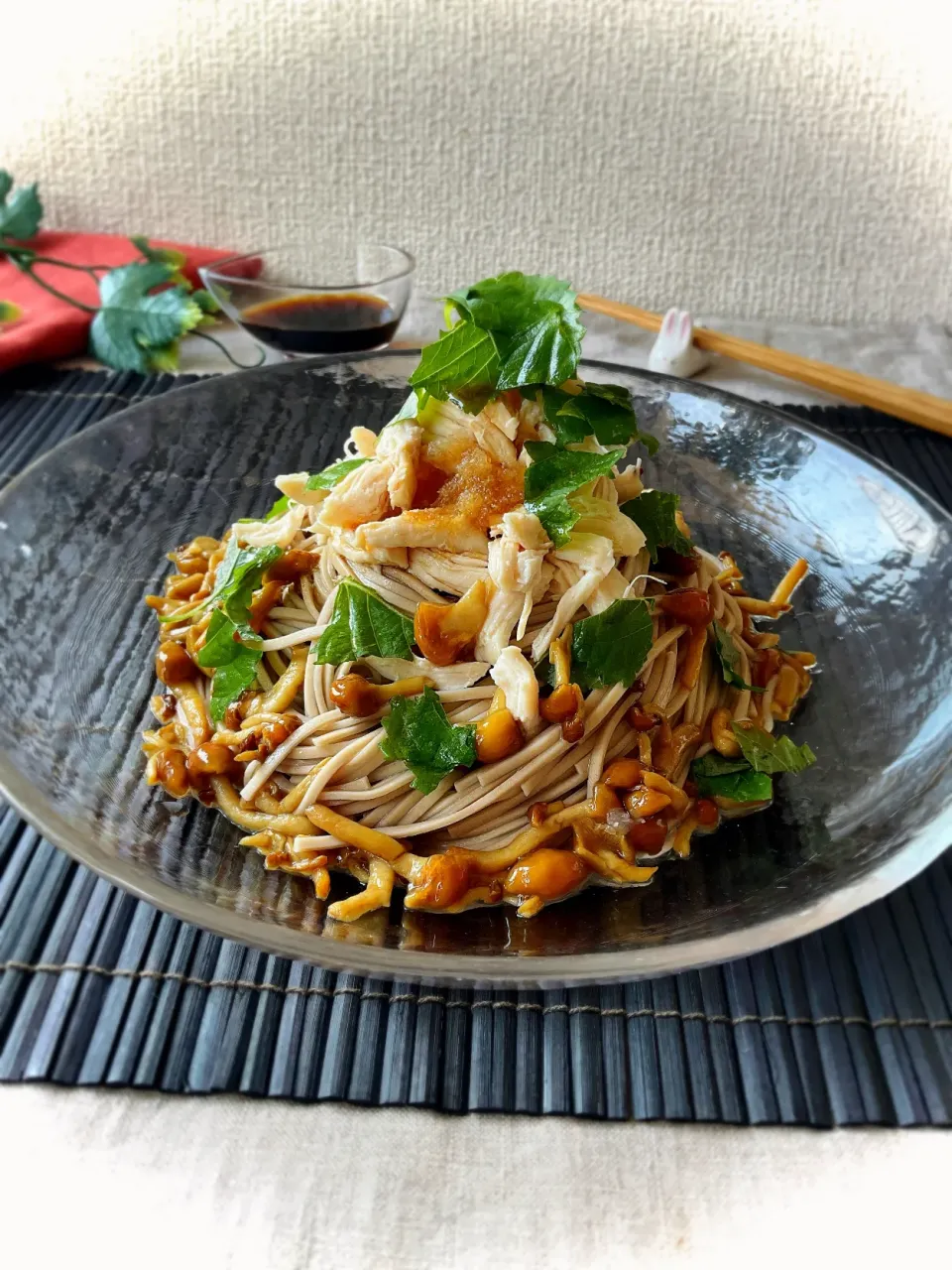 ささみときのこのおろし蕎麦|スイーツポテトさん