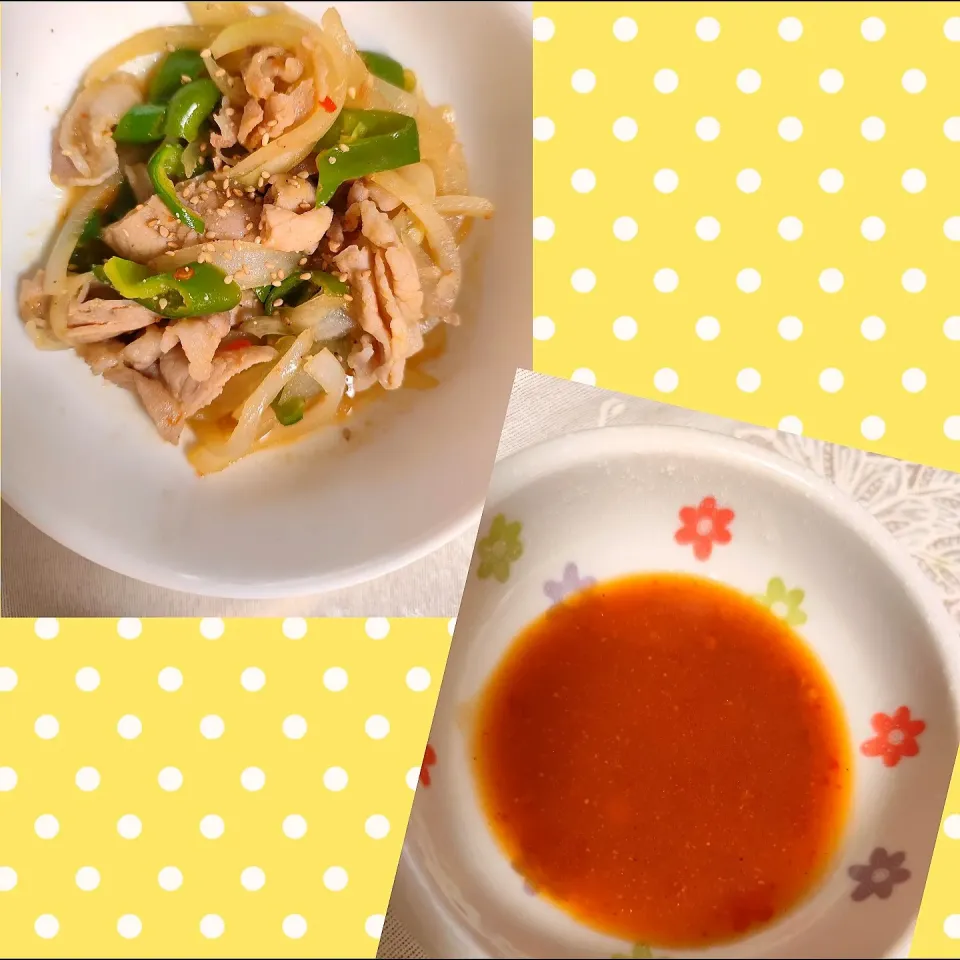 ぽんすけさんの料理 冷や汁の素で万能ソース( *´艸)→シラチャーがなくて、豆板醤で!!炒め煮|m.rafuさん