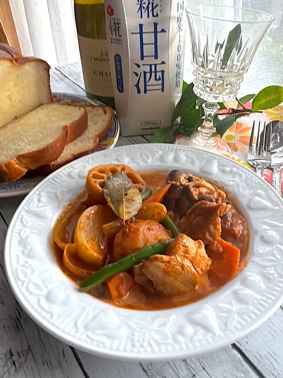 鶏肉の糀甘酒トマト煮込み|とんちんさん