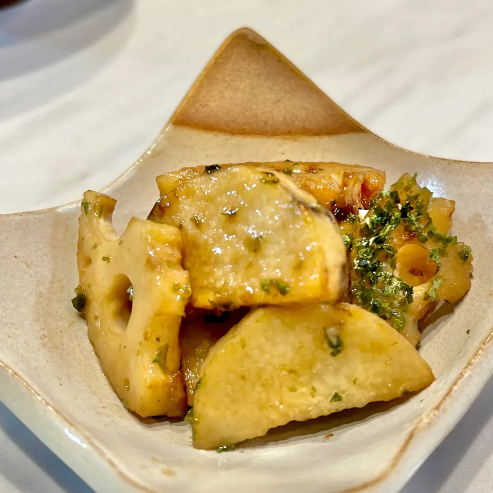 長芋と蓮根のマヨ照り焼き|ぎんさん