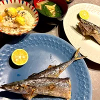 秋の味覚　さんまと栗ご飯|Cさん