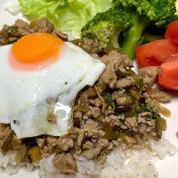 いつかのガパオライス的な晩御飯|ちーさん