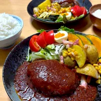 今晩はデミグラスハンバーグ|こどもおやじさん