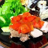 豚紅茶煮&ナス揚げ|ネコさん