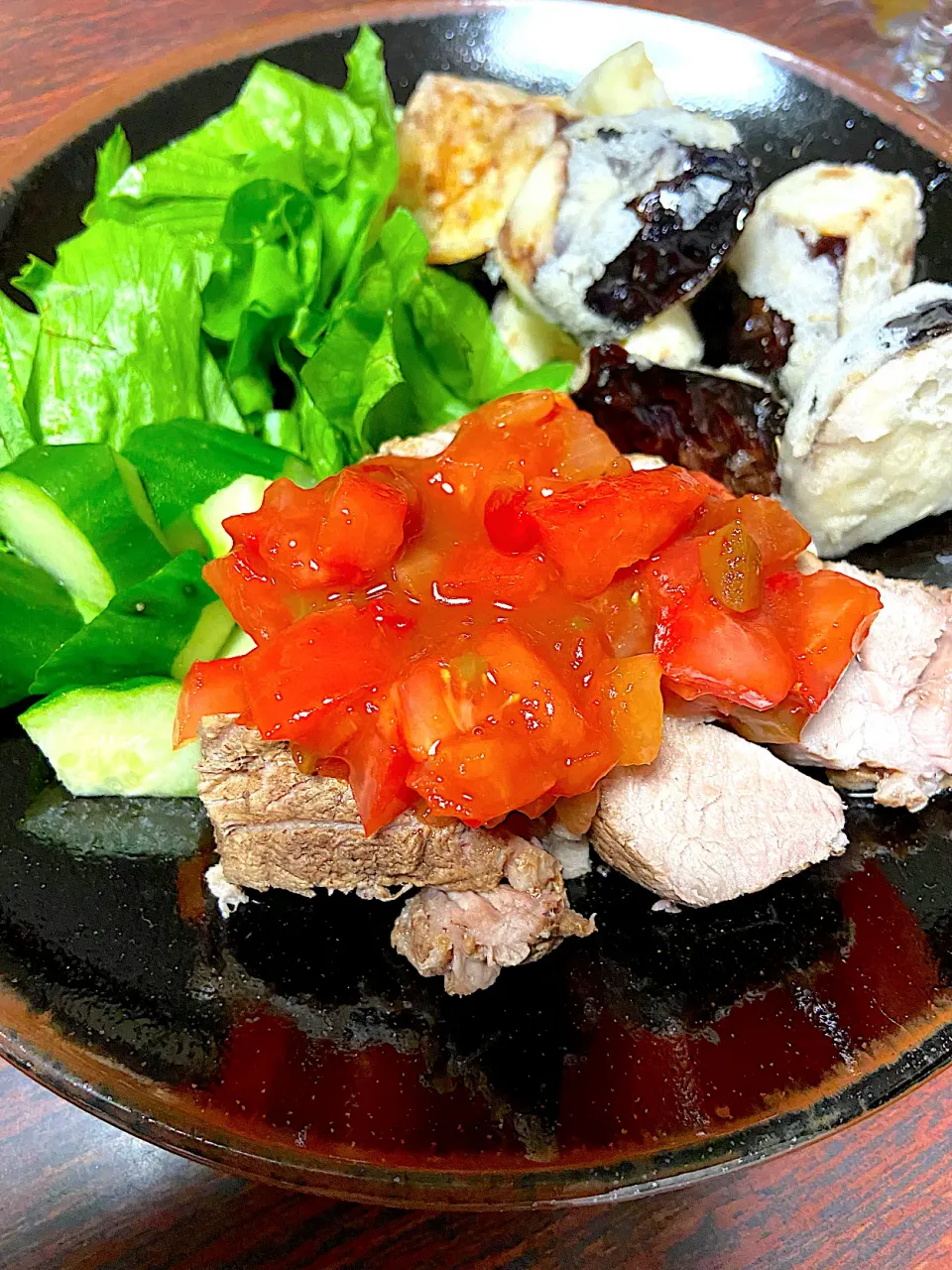 豚紅茶煮&ナス揚げ|ネコさん