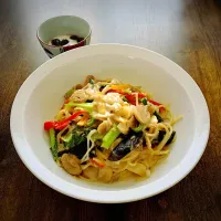 ツナとキノコのクリームパスタ|プチテンよすさん