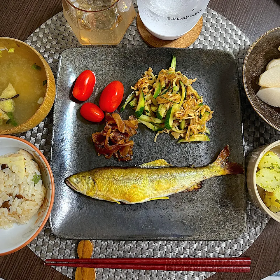 9/25晩ご飯：鮎の塩焼き|ななみんさん