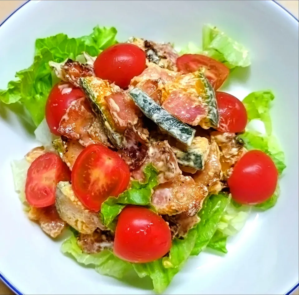 かぼちゃとカリカリベーコンのサラダ🥗|にゃん(=^・^=)さん