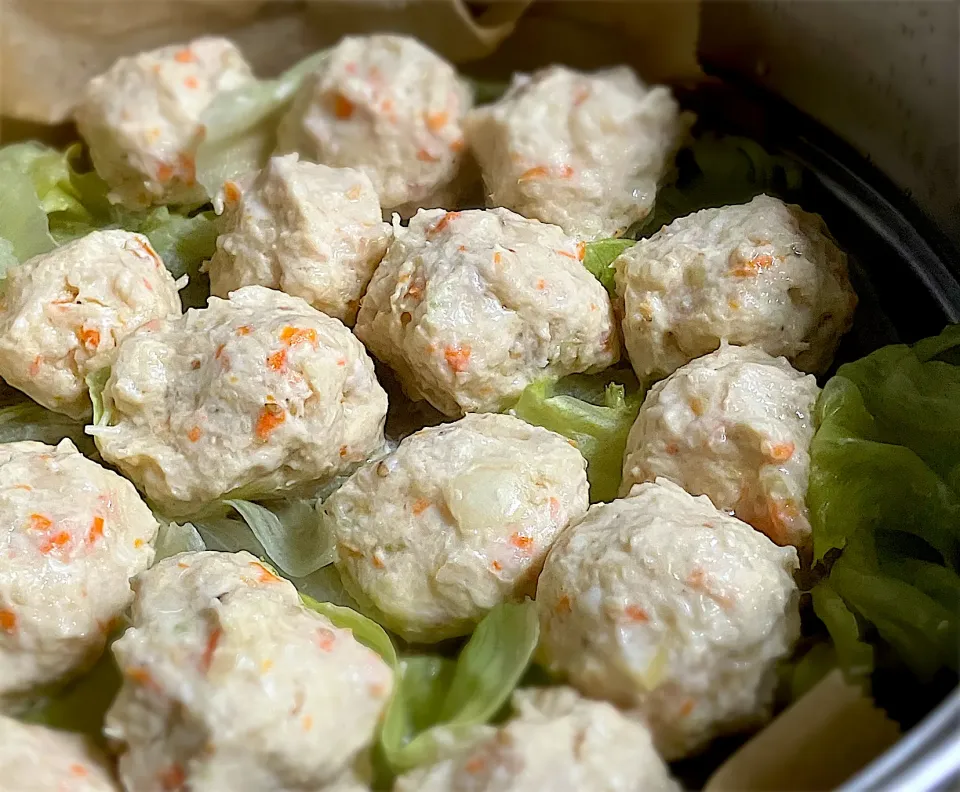 ふわふわ 鶏の蒸し団子|ななごさん