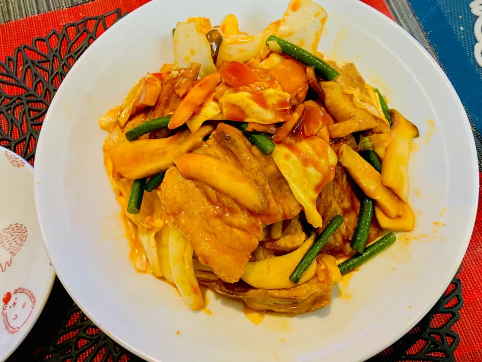 ✩.*˚豚バラダッカルビ|ゆきえもんさん