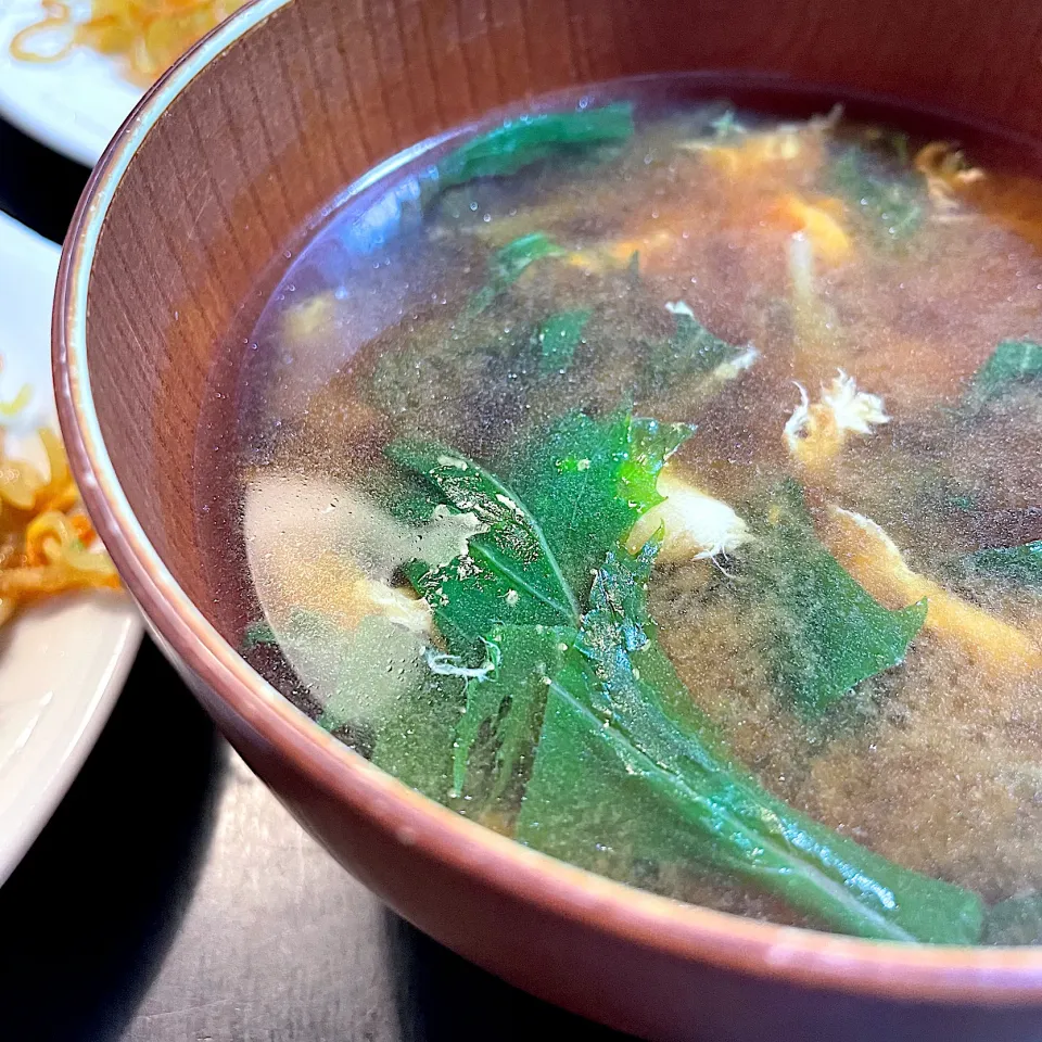 サバ味噌の残った汁でリメイクしたかき玉味噌汁|DKさん