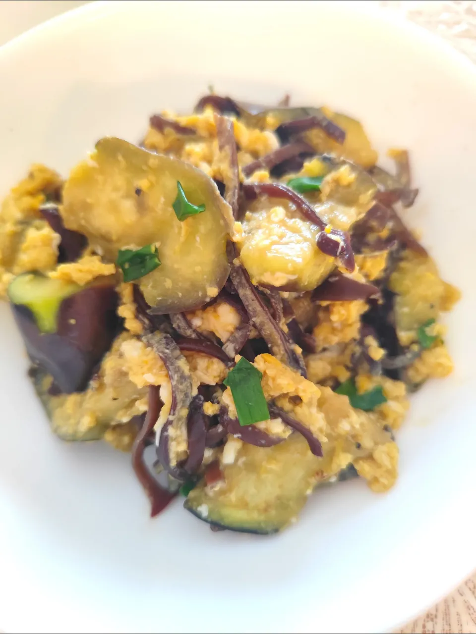 cocco+さんの料理 なす卵✨参考に、キクラゲの細切も入れて!!|m.rafuさん