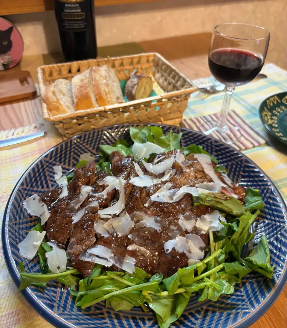 オージーのステーキ肉でタリアータ|かおポンさん
