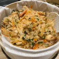 蒸篭で作るビビンバ　まぜまぜ後| にっさんさん