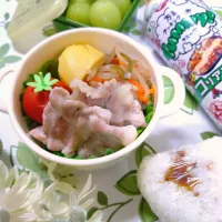 まりおさんの料理 豚と豆もやしのﾚﾝﾁﾝﾔﾐｰdeきょうのお弁当·͜·♡