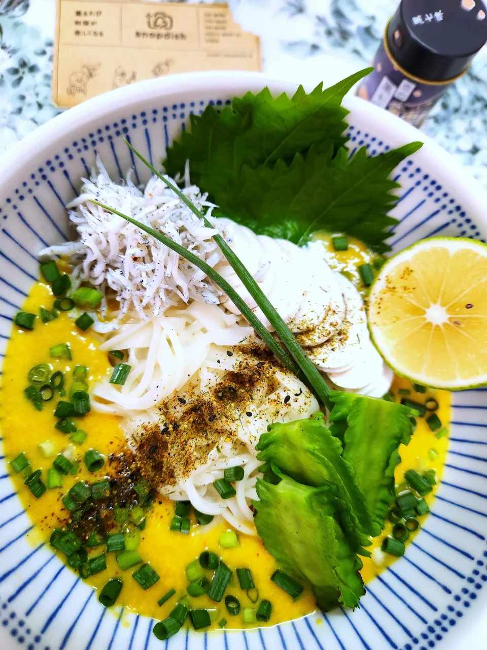 🔷半田麺切り落としde冷やし和風ウニカルボ🔷|@きなこさん