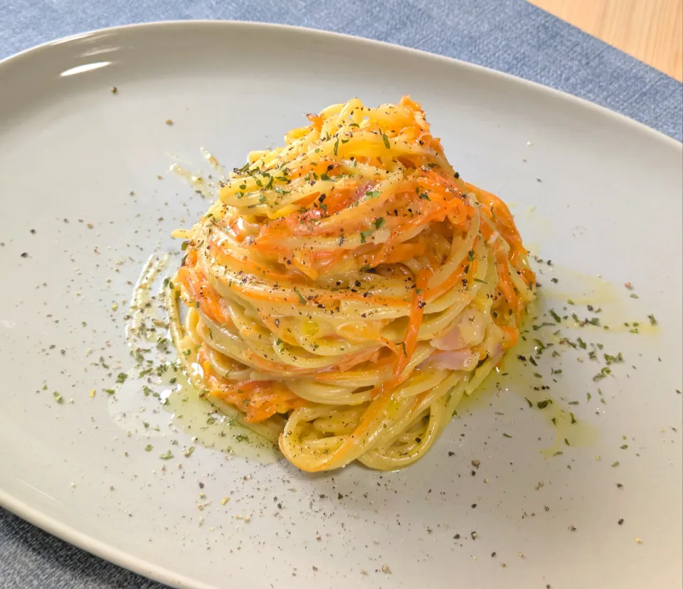 にんじんたっぷり「キャロットカルボナーラ」|ぱおのご飯さん