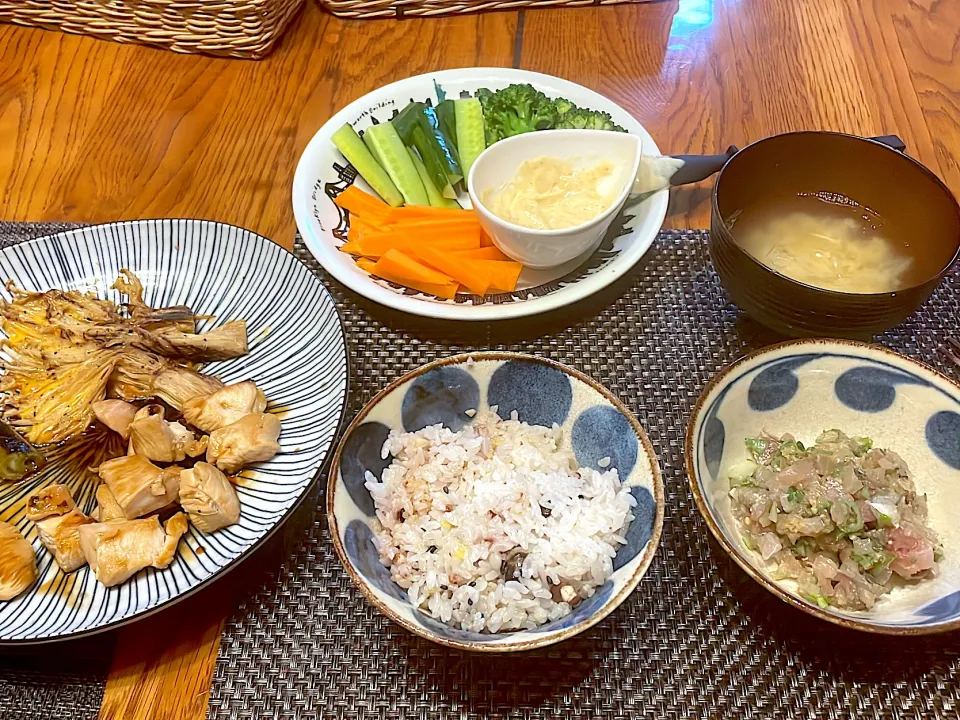 鯵のなめろうと焼き鳥|kanonnさん