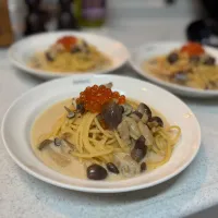 しめじとイクラの和風パスタ