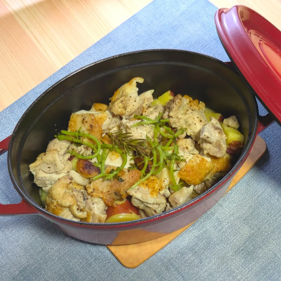 チキンとシルクスイートのローズマリー風味|ぱおのご飯さん