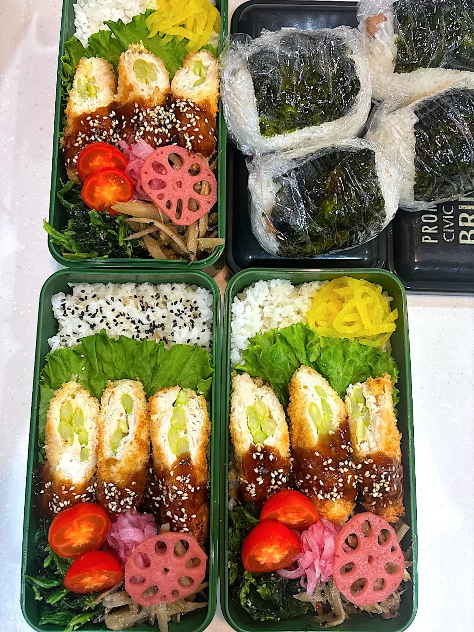 2025,09,29 ささみアスパラ巻きお弁当🍱今週もみんな頑張ろｫ〜🙌|kayoo_ch517♡3太郎1姫２モル♡81line Maさん