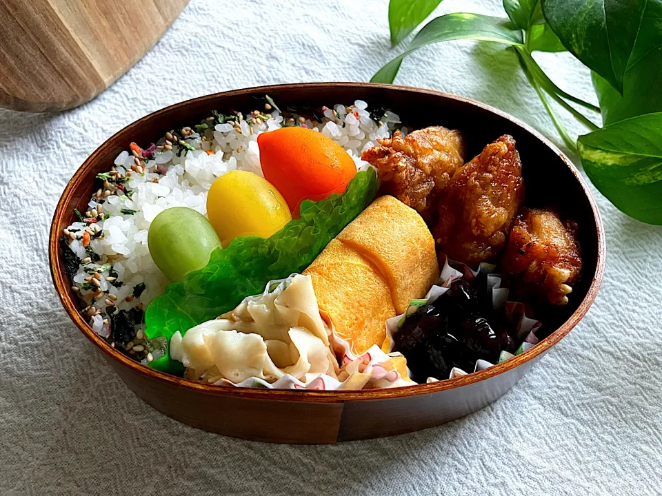 ＊0088. 手作り唐揚げ＆３色トマト🍅娘ちゃんの高校生弁当🍱＊|＊抹茶＊さん