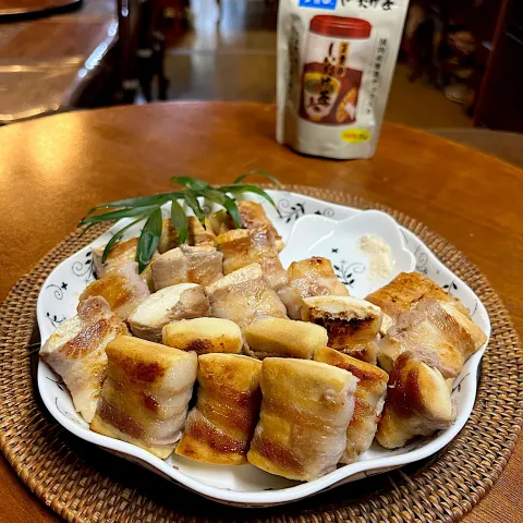 「しいたけ茶袋入　 スタンドパック入 30ｇ入」を使ってみたSnapdishの料理・レシピ写真:豚巻き高野豆腐＊豆腐＊しいたけ茶