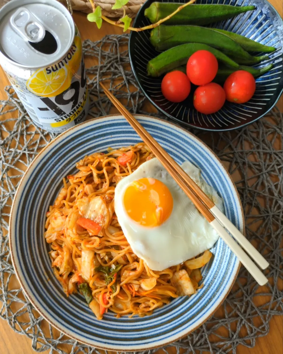 ｷﾑﾁ焼きそば|まりおさん